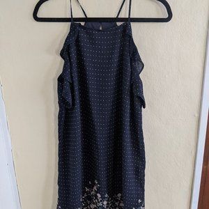 Francesca's Blue Rain Navy Dress / floral halter